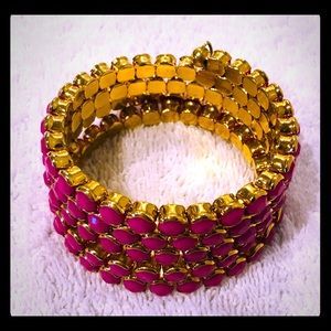 Hot Pink and gold layer cuff